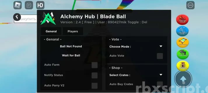 Blade Ball: Mega Auto Parry, Auto Farm, Auto Vote Mobile Script