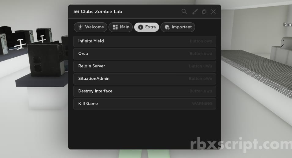 Zombie lab: Teleports, Instant Give Cure, Instant Give Virus