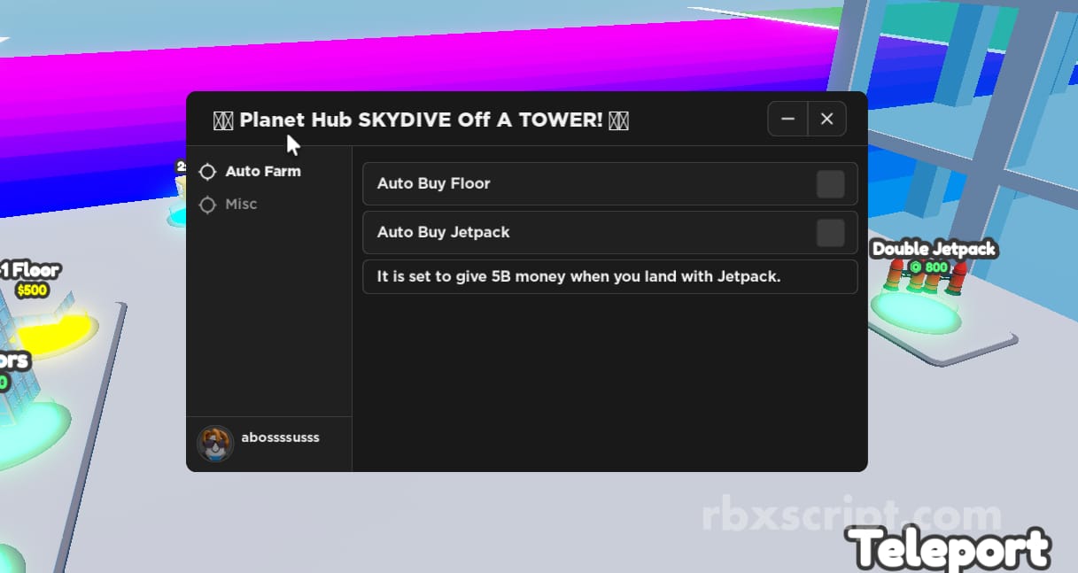 SKYDIVE Off A TOWER: Auto Buy Floor,  Auto Buy Jetpack