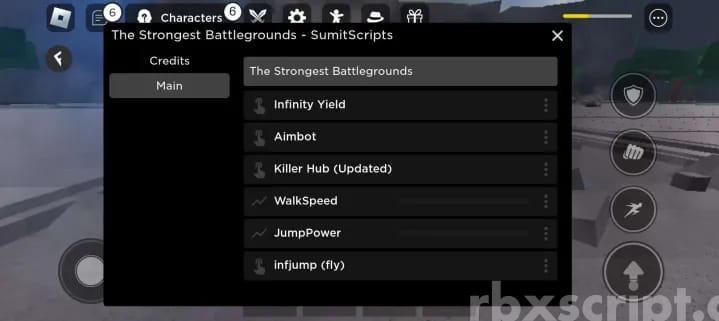 The Strongest Battlegrounds: Inf Jumps, Walkspeed, Killer Hub Mobile Script