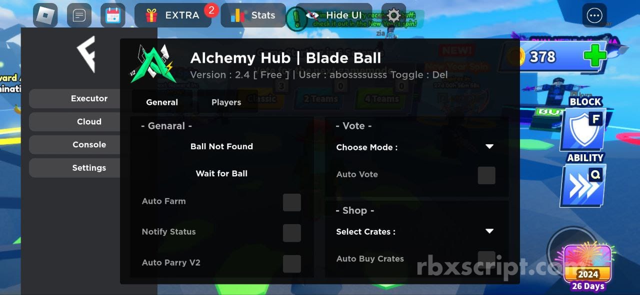 Blade Ball: Auto Farm, Auto Vote, Auto buy crates