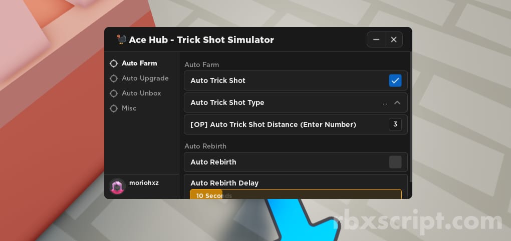 Trick Shot Simulator: Options, Auto Upgrades, Auto Unbox