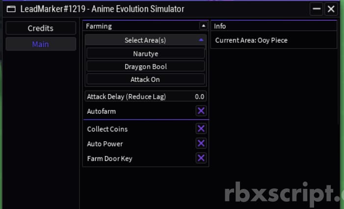 Anime Evolution Simulator: Auto Farm, Attack Delay, Auto Power