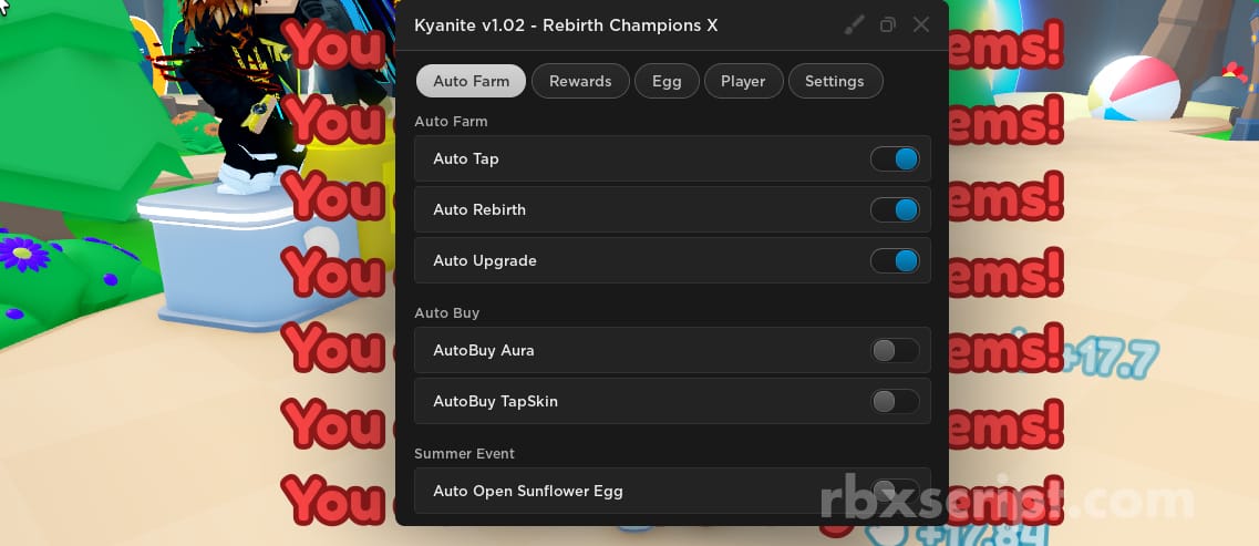 Rebirth Champions X: Auto Click, Auto Rebirth, Auto Buy