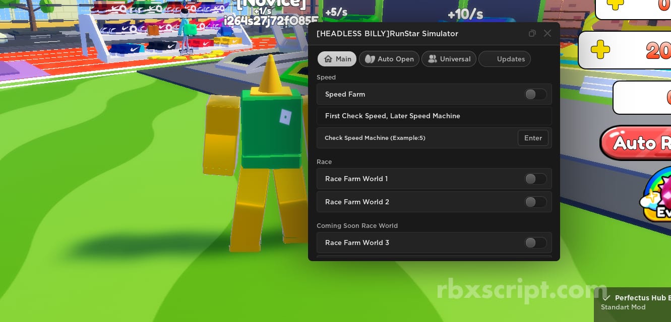 RunStar Simulator: Server Hop, Auto Open Eggs, Auto Farm Races