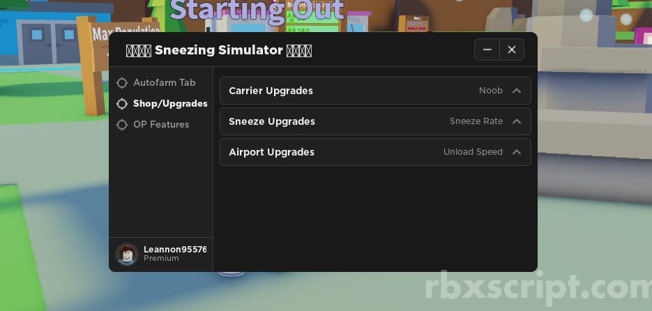 Sneezing Simulator: Auto Farm, Auto Upgrades, Auto Bonus