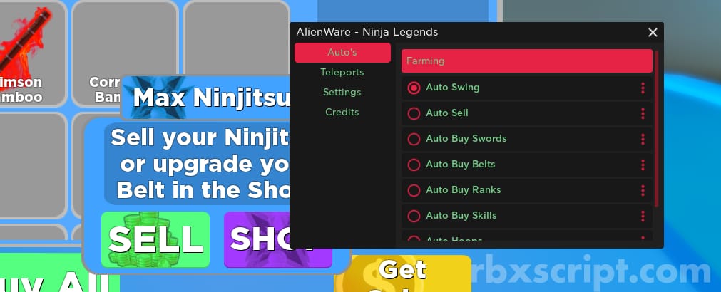 Ninja Legends: Auto Sell, Auto Swing, Auto Buy