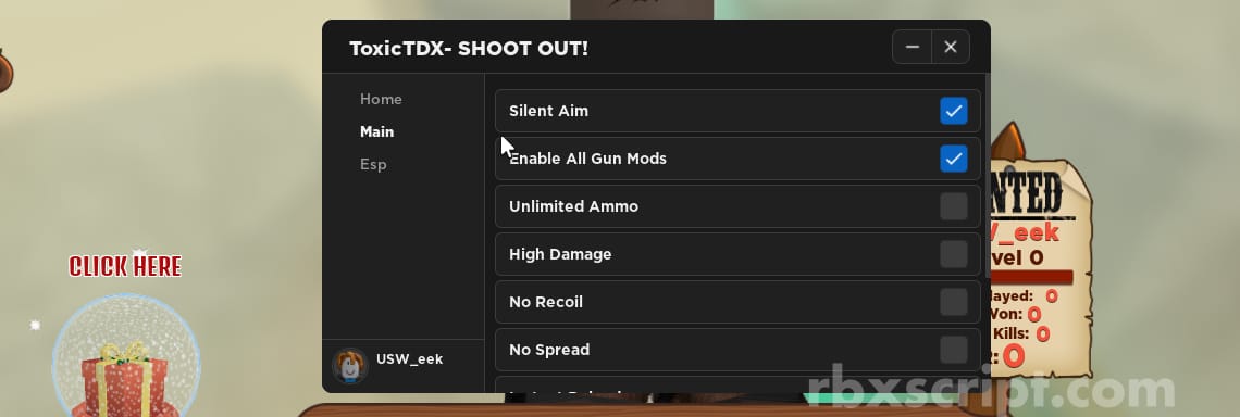 SHOOT OUT: Silent Aim, Inf Ammo, No Recoil