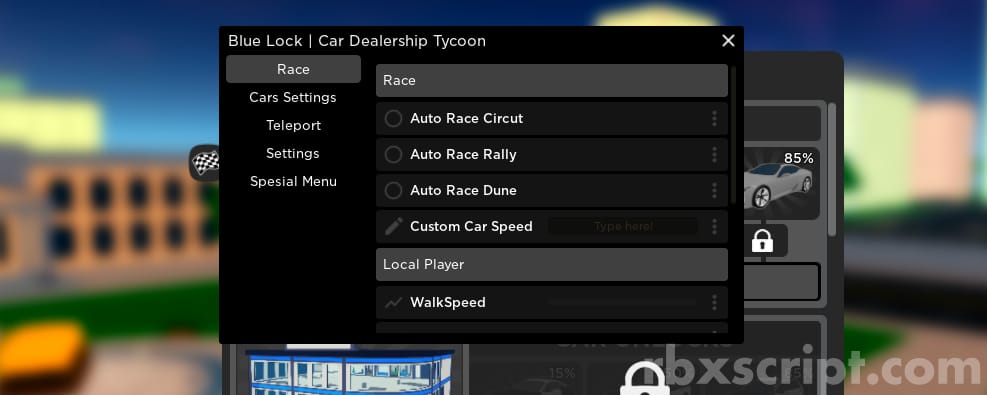Car Dealership Tycoon: Auto Race, Custom Car speed, Teleport