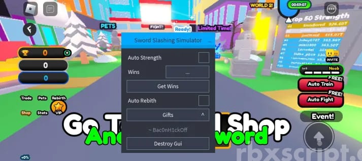 Slashing Simulator: Auto Farm Strength, Auto Rebirth Mobile Script