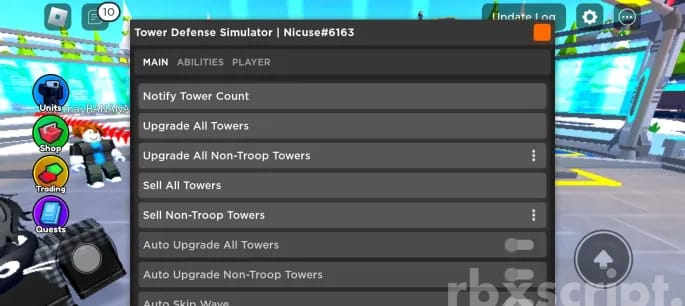 Tower Defense Simulator: Auto Upgrade, Auto Skip Wave Mobile Script