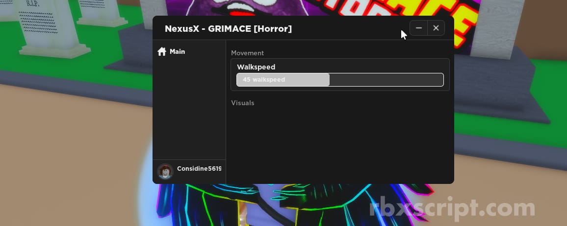 GRIMACE: Walkspeed, Visuals