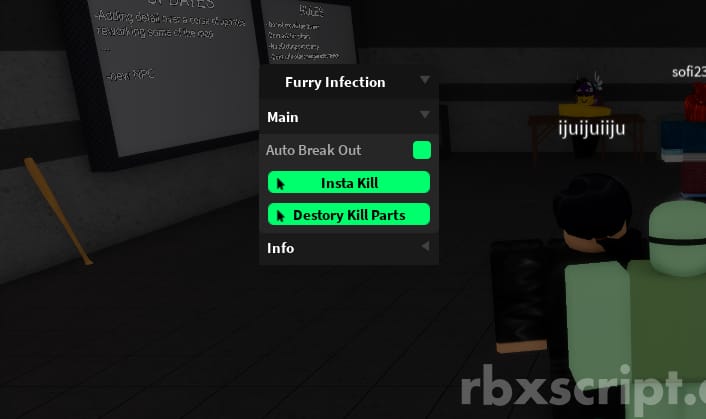 Furry Infection: Auto Break out, Insta kill, Delete kill parts