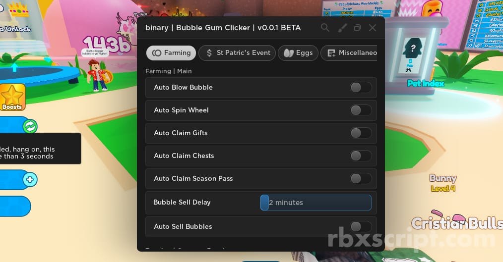 Bubble Gum Clicker: Auto spin wheel, auto blow bubble, auto claim daily  gifts