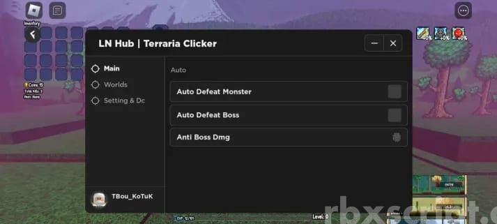 Terraria Clicker: Farm Boss, Auto Defeat & More Mobile Script