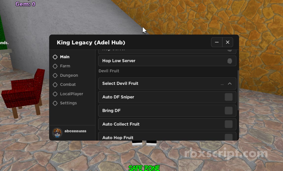 King Legacy: Auto Collect Fruit, Hop Server, Auto Farm