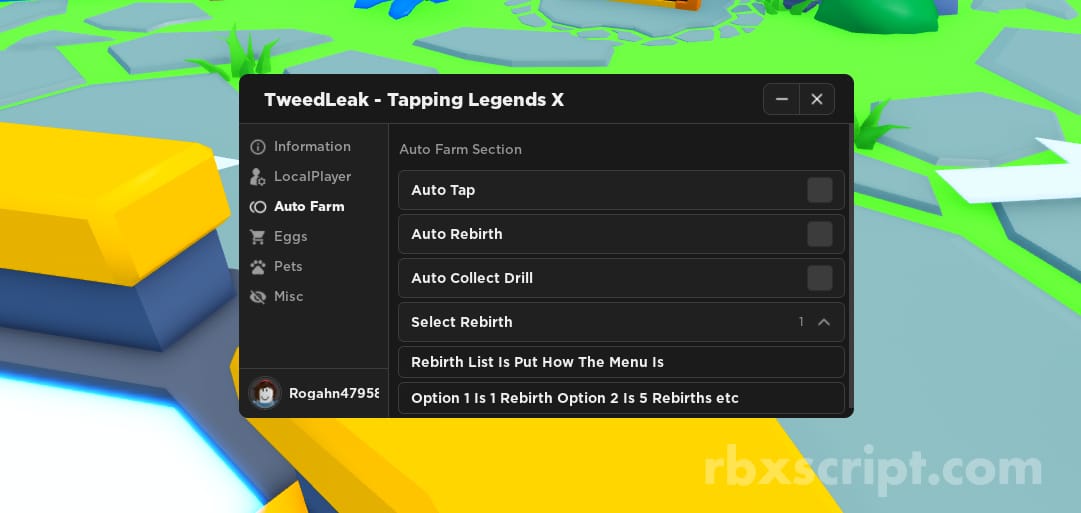 Tapping Legends X: Auto Rebirth, Walkspeed Slider, Auto Hatch
