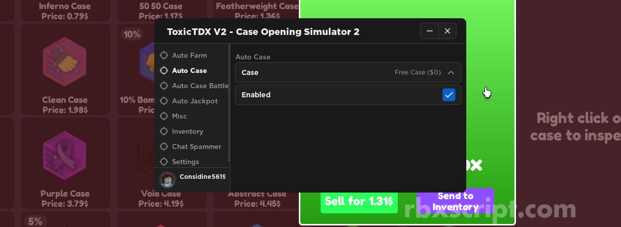 Case Opening Simulator 2: Auto Sell, Enable Jackpot Joiner, Auto Case