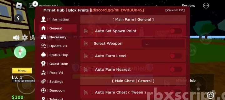Blox Fruits: Auto Farm Level, Auto Quests & More Mobile Script