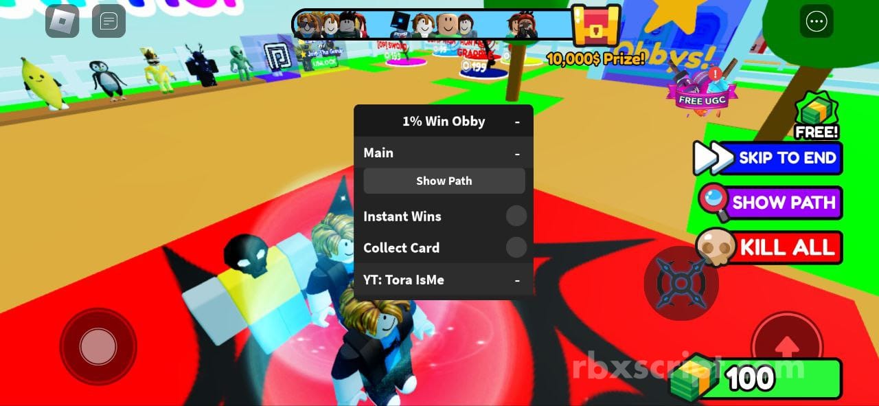 1% Win Obby: Show Path, Instant Wins, Collect Card