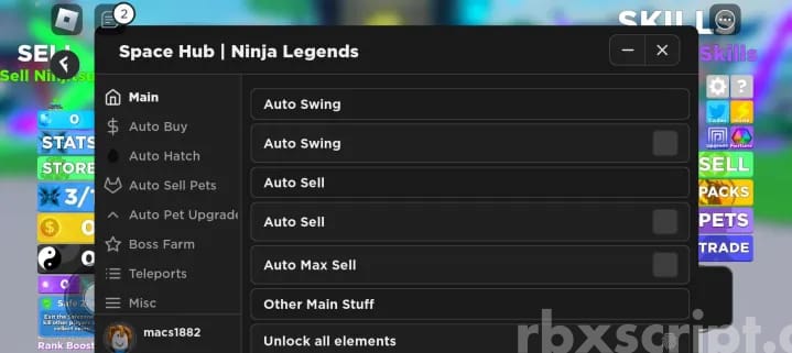 Ninja Legends: Auto Swing, Auto Sell & More Mobile Script