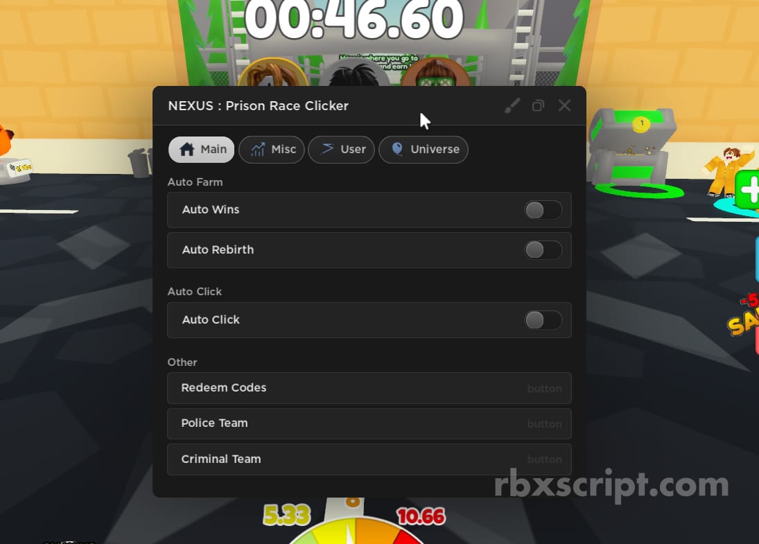 Project Nexus Race Clicker Script