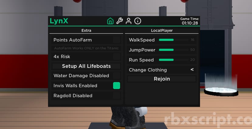 Roblox Titanic: Point Auto Farm, Setup All Liveboats, Water Damage Disable