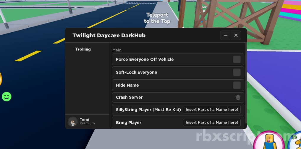 Twilight Daycare: Hide Name, Crash Server & More