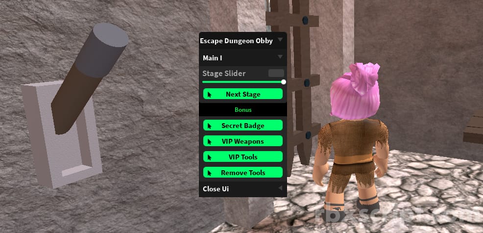 Escape The Dungeon Obby: Skip Stage, Stage Slider, Vip Tools