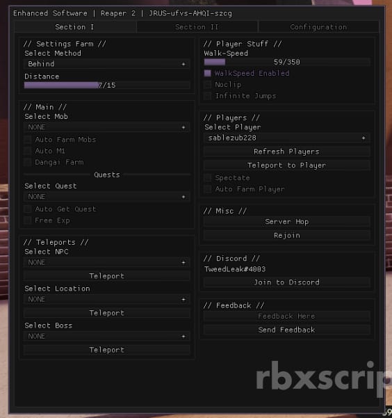 Roblox Script - Reaper 2, Enhanced Software