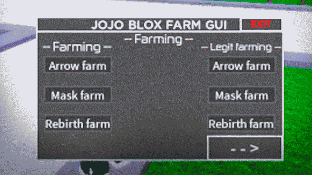 Jojo Blox Farm Gui Scripts Rbxscript The Best Scripts Only Here - jojo roblox script pastbin
