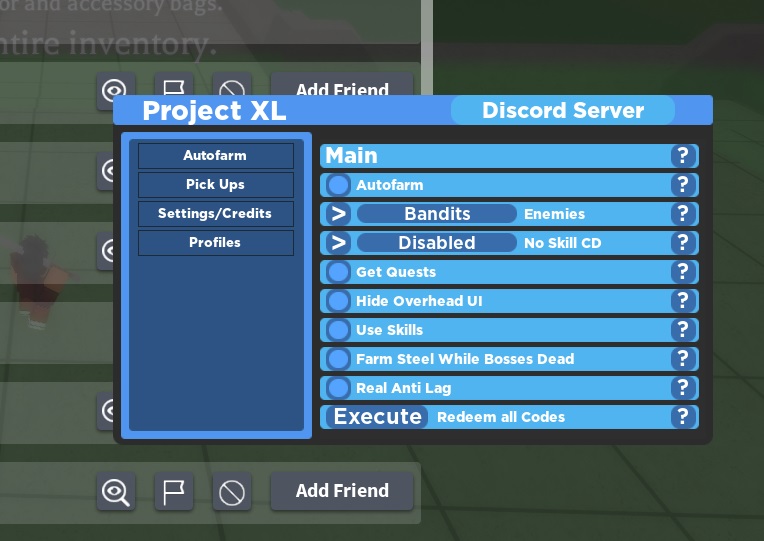 Project XL [Auto Farm/Redeem all Codes/Get Quests]