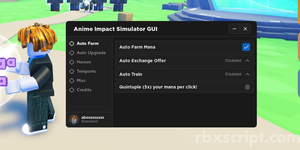 Anime Impact Simulator [Auto Upgrade, Teleport, Auto Farm]