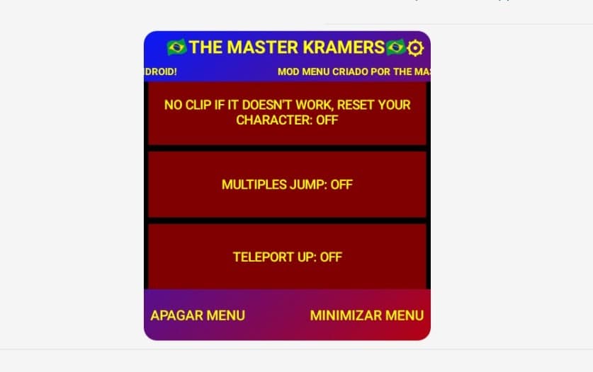 The Master Kramers | Roblox Mod Menu v 2.496
									