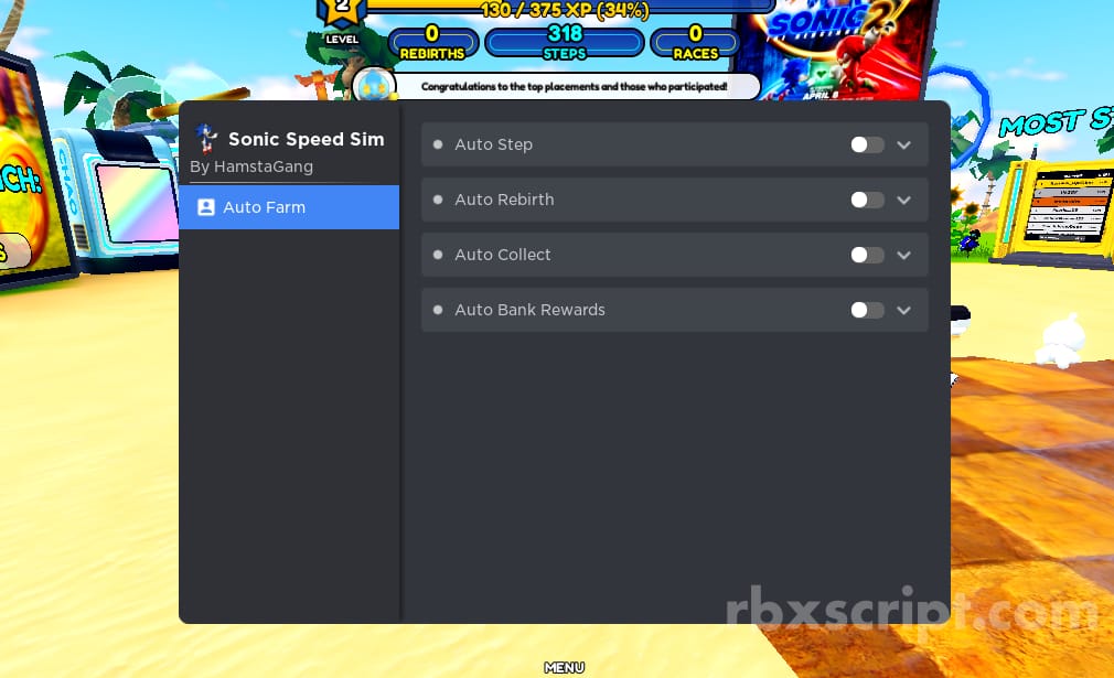 Sonic Speed Simulator Script: Auto Run, Auto Win Race & More