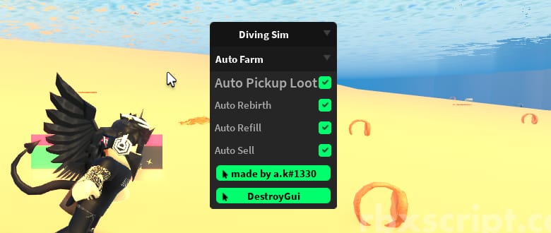 Diving Simulator [Auto Rebirth, Auto Pickup Loot, Auto Sell]