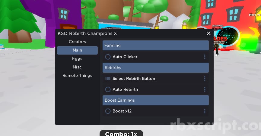 Rebirth Champions X [Auto Click - Auto Rebirth] Scripts