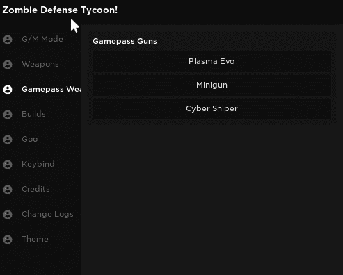 Zombie Defense Tycoon [Get a gamepass/farm GOO/Gun mod]