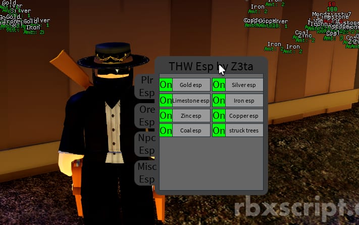Roblox Free Script The Wild West – ESP, Aim, Tools, Mine Aura, Player Mods  – Financial Derivatives Company, Limited