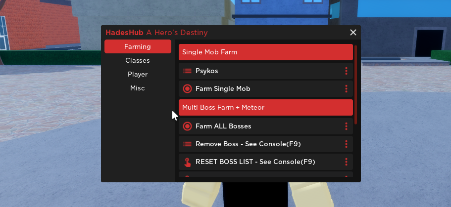 A Hero's Destiny [Farm Single Mob, Farm All Boss, Level Health]