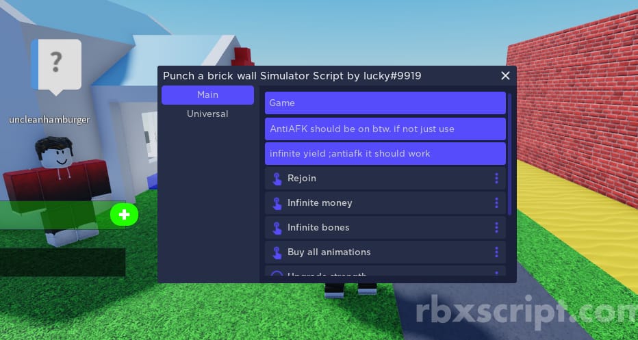 Punch a brick wall simulator [GUI - Infinite Money, Infinite Bones & More!]